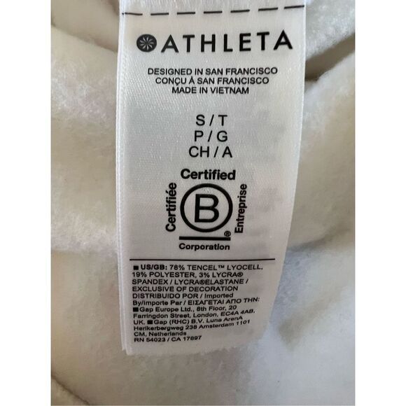 Athleta Womem's White Classic Coaster Luxe Relaunch Sweatshirt Size Small NWT - Picture 5 of 6